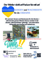 Sammelaktion: Kerzen und Wachsreste für die Ukraine