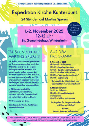 Expedition „Kirche Kunterbunt“ für die ganze Familie – „24 Stunden auf Martins Spuren“