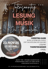 Totensonntag - Lesung & Musik